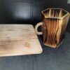 Wooden Makeup Cup Brush Holder Natural Wood Handcrafted