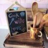 Wooden Makeup Cup Brush Holder Natural Wood Handcrafted