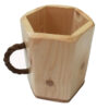 Wooden Makeup Cup Brush Holder Rope Handle Handcrafted Elegance