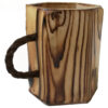 Wooden Makeup Cup Brush Holder Rope Handle Handcrafted Elegance