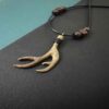 Wooden Necklace Handcrafted Model Deer Antlers