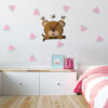 Wooden Nursery Wall Clock with Care Bear Design