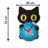 Wooden Nursery Wall Clock with Cute Black Cat Design