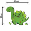 Wooden Nursery Wall Clock with Cute Dinosaur Design