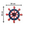 Wooden Nursery Wall Clock with Ship Wheel Design