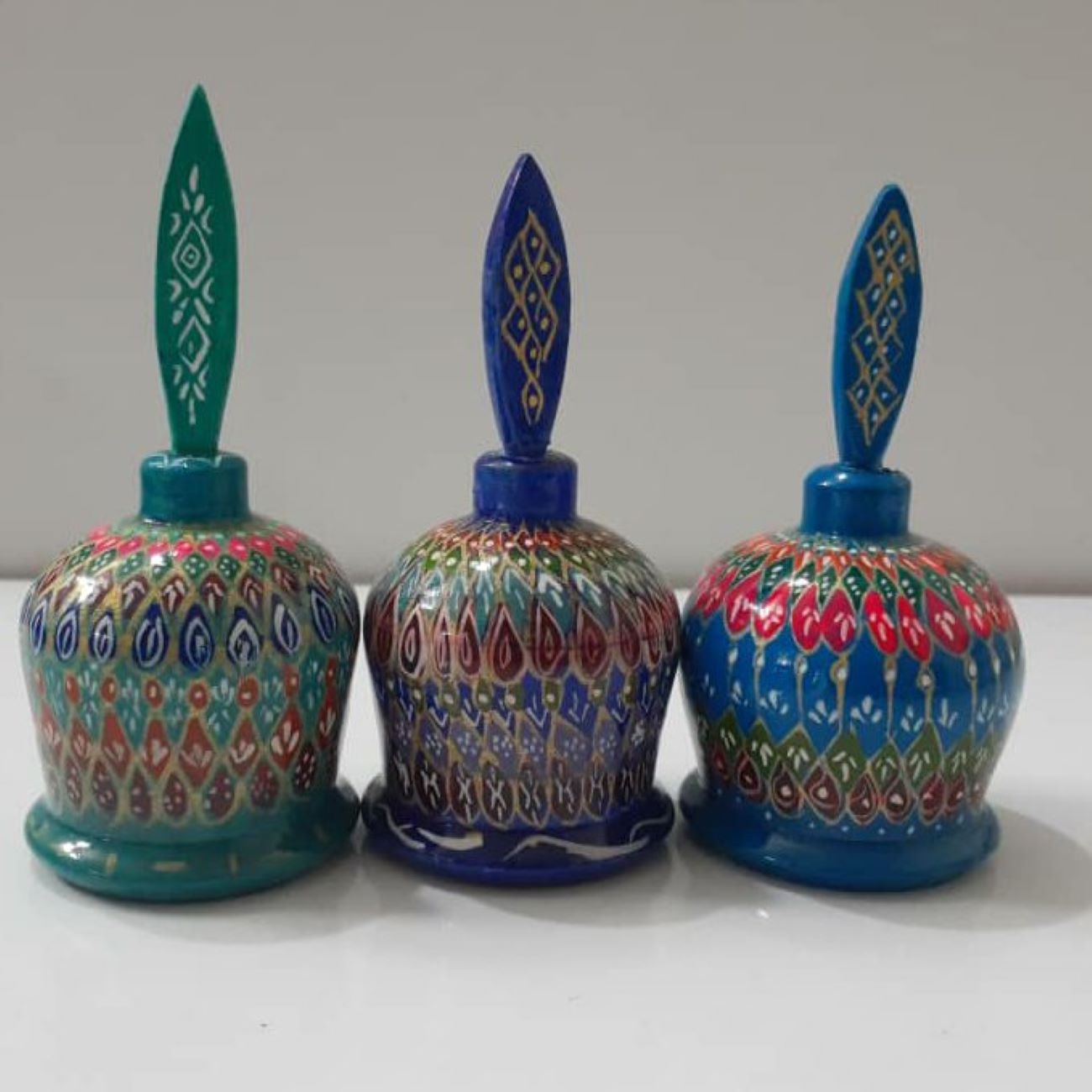 Wooden Persian Surma Dani Kohl Holder with Persian Inspired Design (x3)
