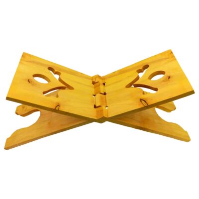 Foldable Wooden Quran Stand Rehal with Tulip Design – X-Shaped Book Stand