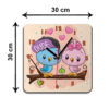 Wooden Wall Clock for Children's Room Model Baby Owls