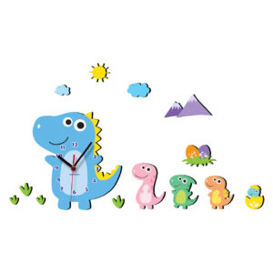 Wooden Wall Clock for Children’s Room Model Dinosaur