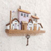 Decorative & Handcrafted Wall Key Holder with Five Hooks Model Village
