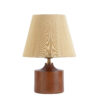 Minimalist Urn-Shaped Wooden Table Lamp – Fabric Shade Accent Light