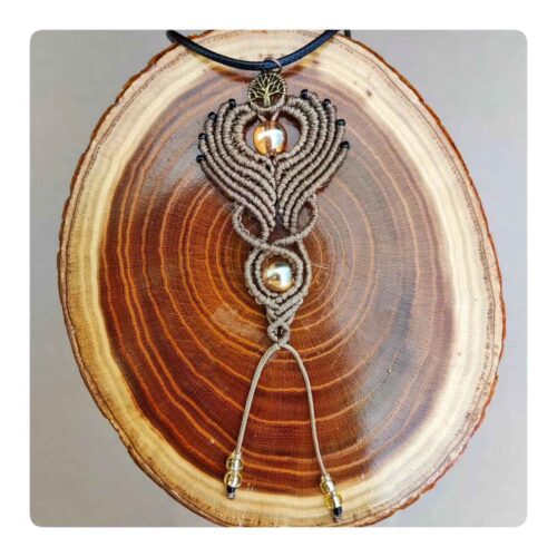 Handmade Macrame Lariat Necklace – Bohemian Design