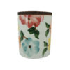 Ceramic Canister Jar in Floral Design with Wooden Lid