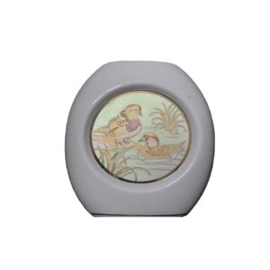 Ceramic Makeup Brush Holder in Birds & the Marsh Design