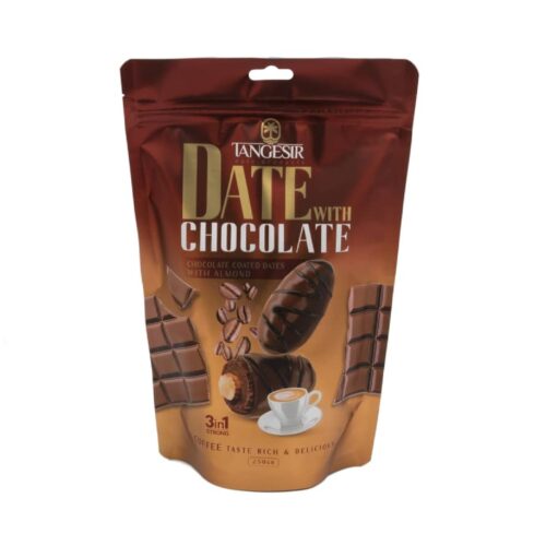 Chocolate-Covered Dates with Almonds – Rich Coffee Flavor and Smooth Cocoa Coating 250g × 6
