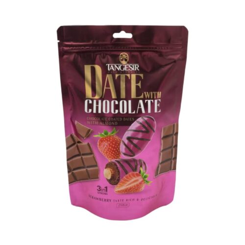 Chocolate-Covered Dates with Almonds – Sweet Strawberry Flavor with Rich Cocoa Coating 250g × 6