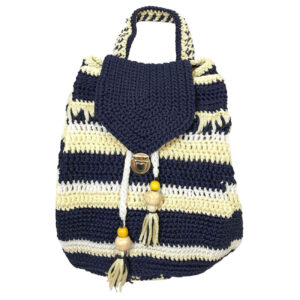 Crochet Casual Backpack with Geometric Design Handmade