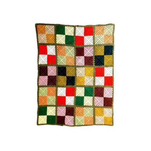 Crochet Tablecloth Hand Knitted in Checkered Design