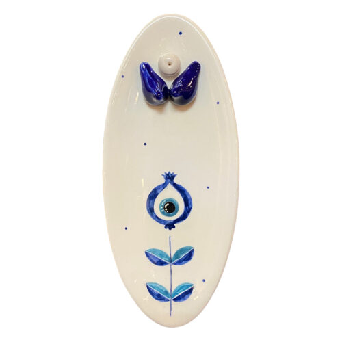 Decorative Ceramic Incense Holder Artistic Evil Eye Design Handcrafted
