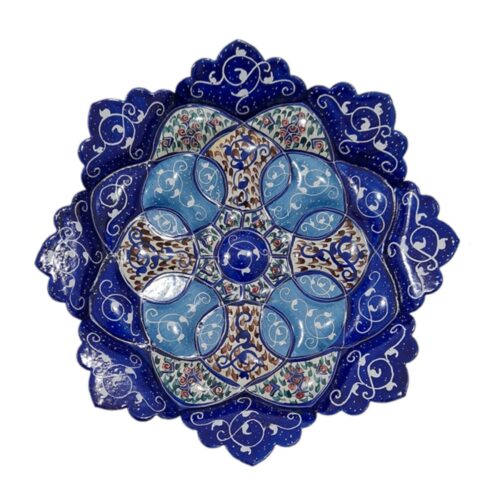 Hand-Painted Persian Minakari Copper Decorative Display Plate, Floral Enamelwork for Wall & Table Decor
