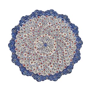 Decorative Minakari On Copper Wall Plate Hand-Painted Enamelwork