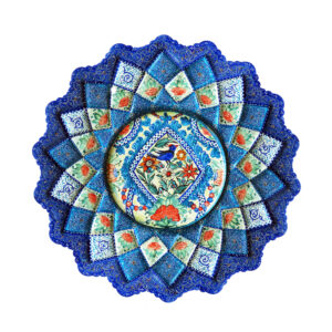 Decorative Minakari On Copper Wall Plate Hand-Painted Enamelwork Floral
