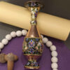 Decorative Persian Copper Vase, Expertly Handcrafted with a Traditional Floral Design for Single Stem Displays