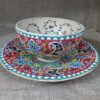 Decorative Persian Minakari Pottery Bowl & Plate Set Handcrafted Enamal Model Mona