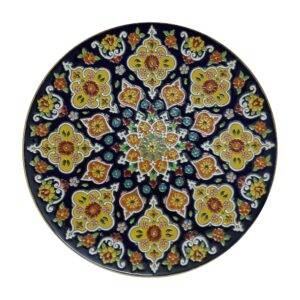 Decorative Pottery Plate In Persian Minakari Art Enamel Wall Plate