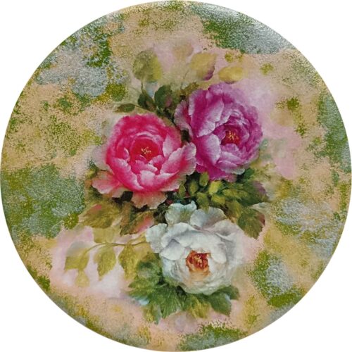 Hand-Painted Persian Pottery Decorative Display Plate, Floral Design for Wall & Table Decor