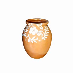 Decorative Pottery Vase Featuring a Handpainted Artistic Design, Perfect for Adding a Floral Touch to Your Home