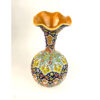 Decorative Pottery Vase Featuring Persian Minakari Enamel Art, Hand-Painted with a Beautiful Floral Motif