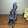 Decorative Sitting Fox on Tree Figurine - Charming Wildlife Sculpture