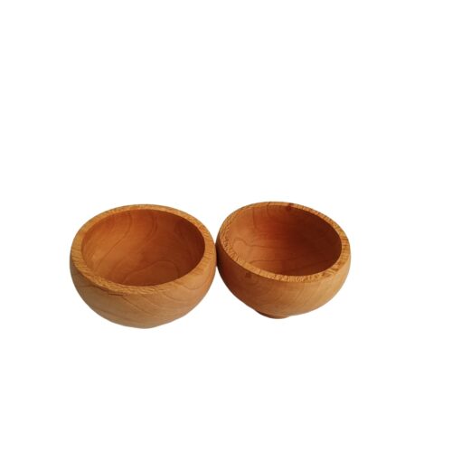 Decorative Wooden Bowl Rustic & Minimal Set of 2 Made of Natural Wood