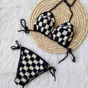 Delicate Handcrafted Crochet Bikini Set Bra & Thong for Women