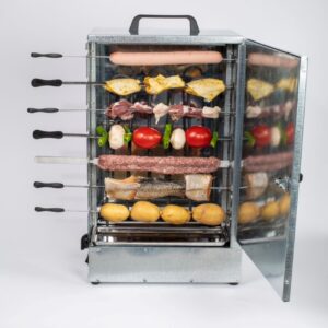 Electric Kebab Grill Burner – 14 Skewers, 2-Sided with Cooking Timer