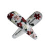 Embroidered Snap Hair Clip Set of 2 Handwoven Model Spring Bloom
