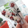 Embroidered Snap Hair Clip Set of 2 Handwoven Model Spring Bloom