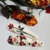 Embroidered Snap Hair Clip Set of 2 Handwoven Model Spring Bloom