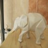 Geometric Elephant Cubism Figurine - Abstract Resin Ornament