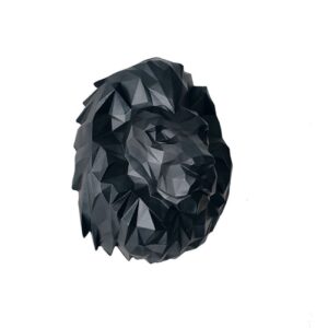 Geometric Lion Head Cubism Figurine – Animal Leo for Wall Decor