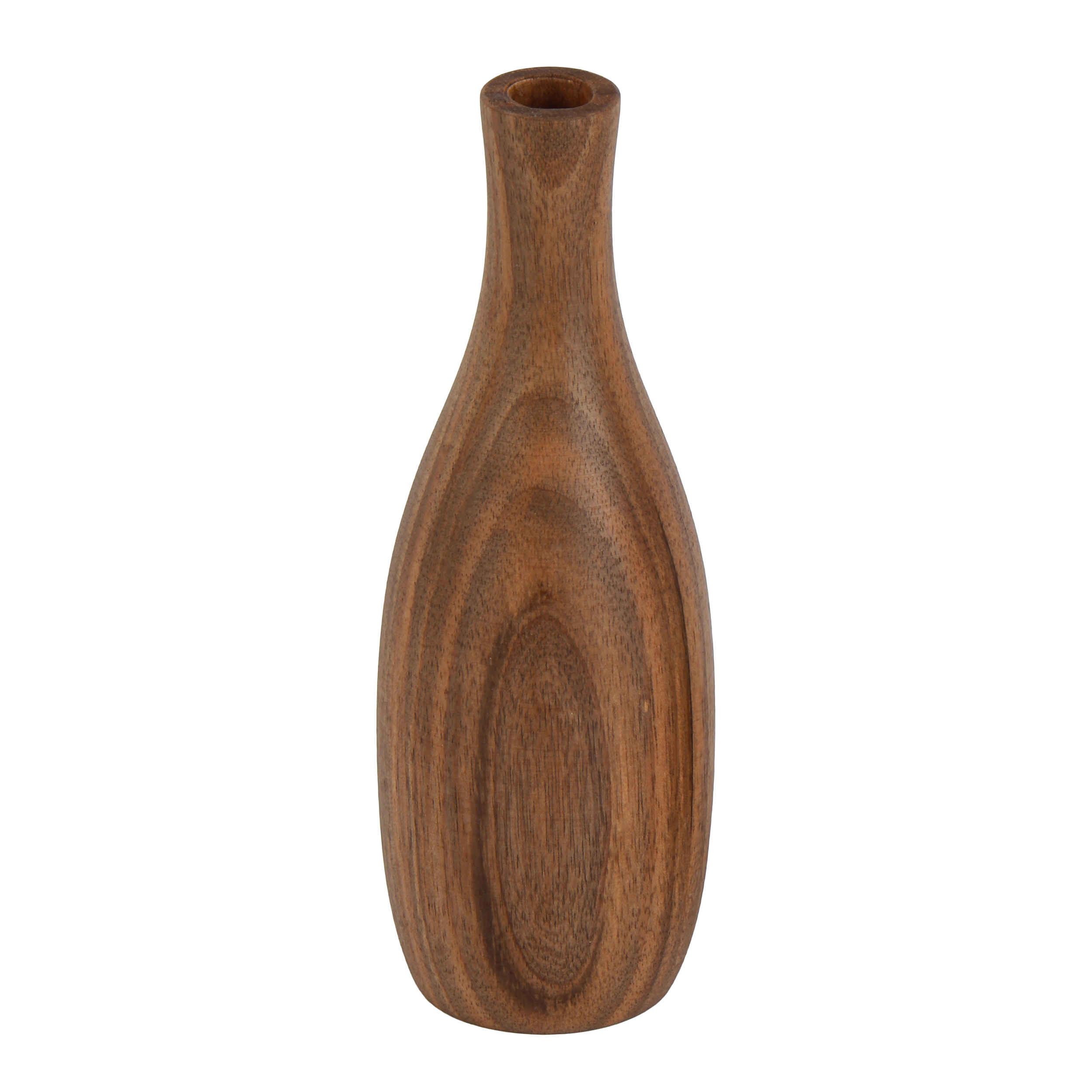 Set of Two Handcrafted Decorative Bud Vases, Made from Natural Solid Wood with a Rustic and Minimalist Style