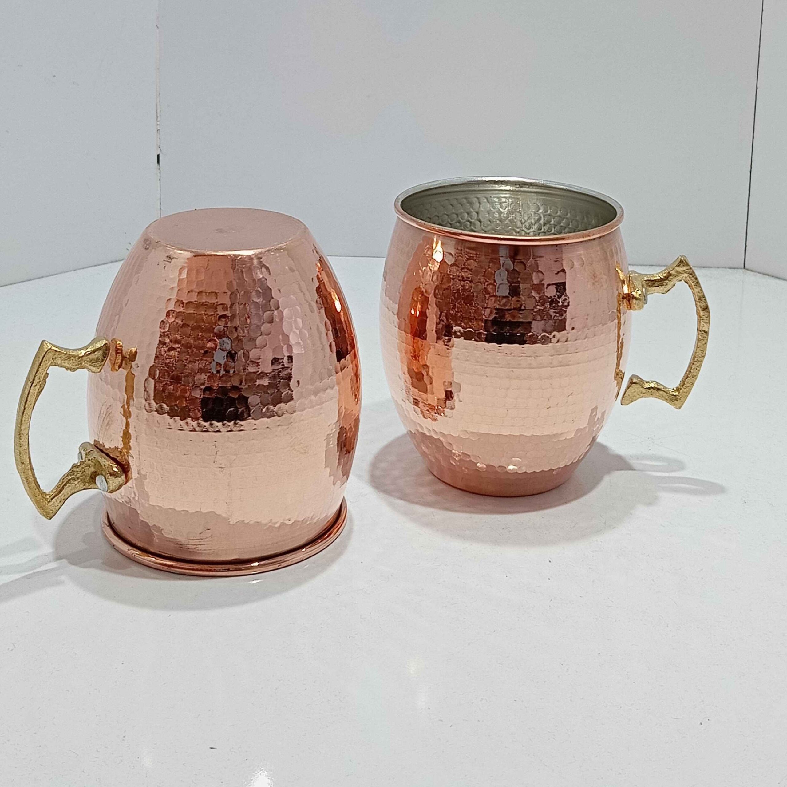 Persian Copper Cup – Handcrafted with Handle for Cold Drinks – Model Yas