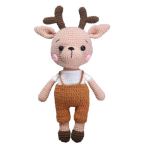 Amigurumi Crochet Stuffed Deer Animal for Kids – Soft & Cuddly Plush Toy