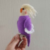 Amigurumi Crochet Stuffed Whiteface Lutino Cockatiel Animal – Adorable & Detailed Plush Toy
