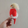 Amigurumi Crochet Stuffed Whiteface Lutino Cockatiel Animal – Adorable & Detailed Plush Toy