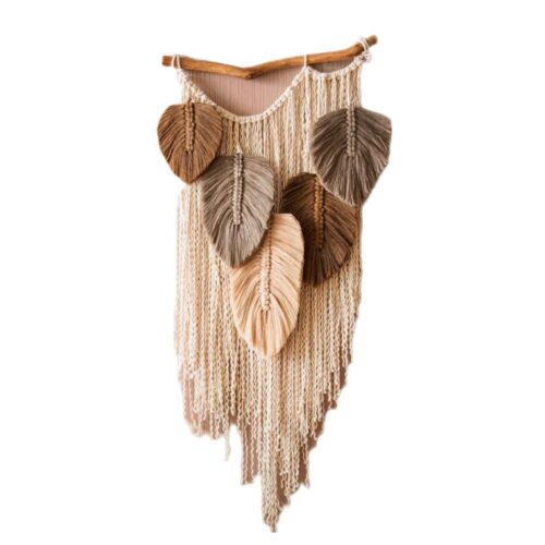 Handmade Cotton Macramé Wall Hanging Tapestry, Boho Nature Wall Decor