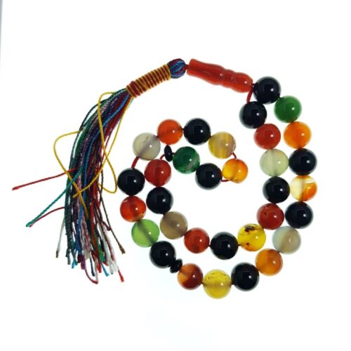 Islamic Agate Rosary Crafted with 33 Prayer Beads Tasbih Omolbanin