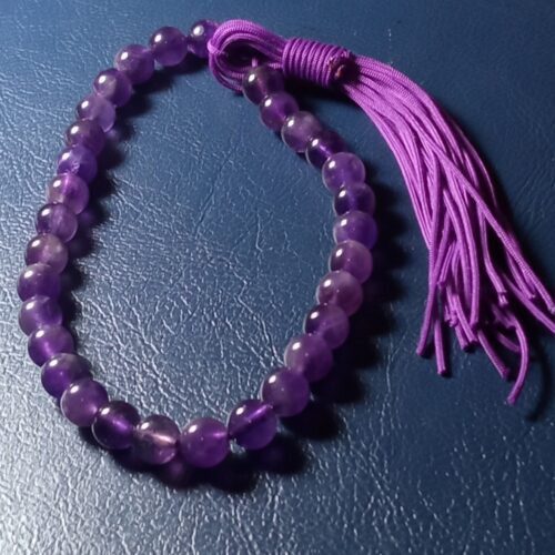 Islamic Amethyst Rosary Crafted with 33 Prayer Beads Tasbih