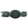 Islamic Bracelet with Leather & Agate Stone for Men in Imam Reza Calligraphy